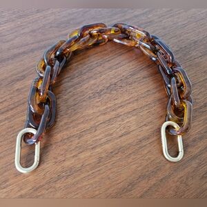 Clare V Shortie Strap in Tortise Resin